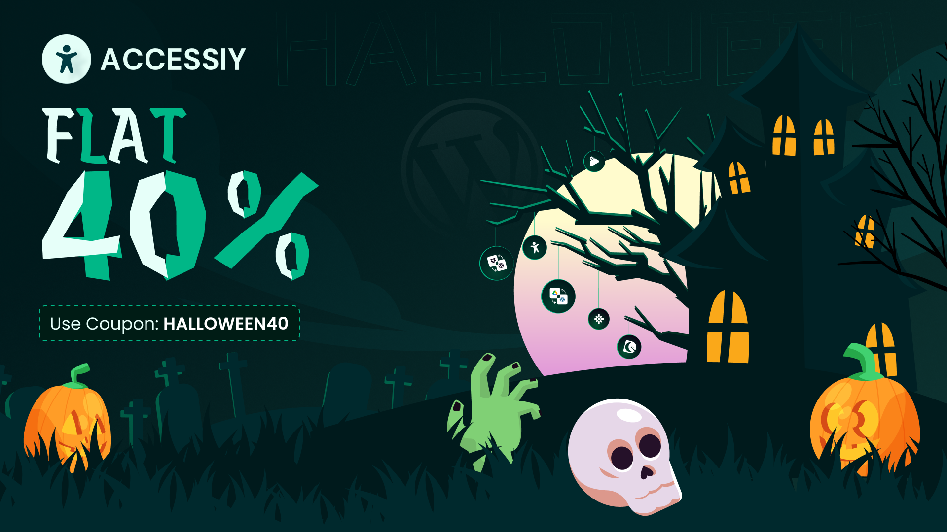Accessiy WordPress accessibility plugin for WCAG, ADA and EAA, 40% off for Halloween 2026
