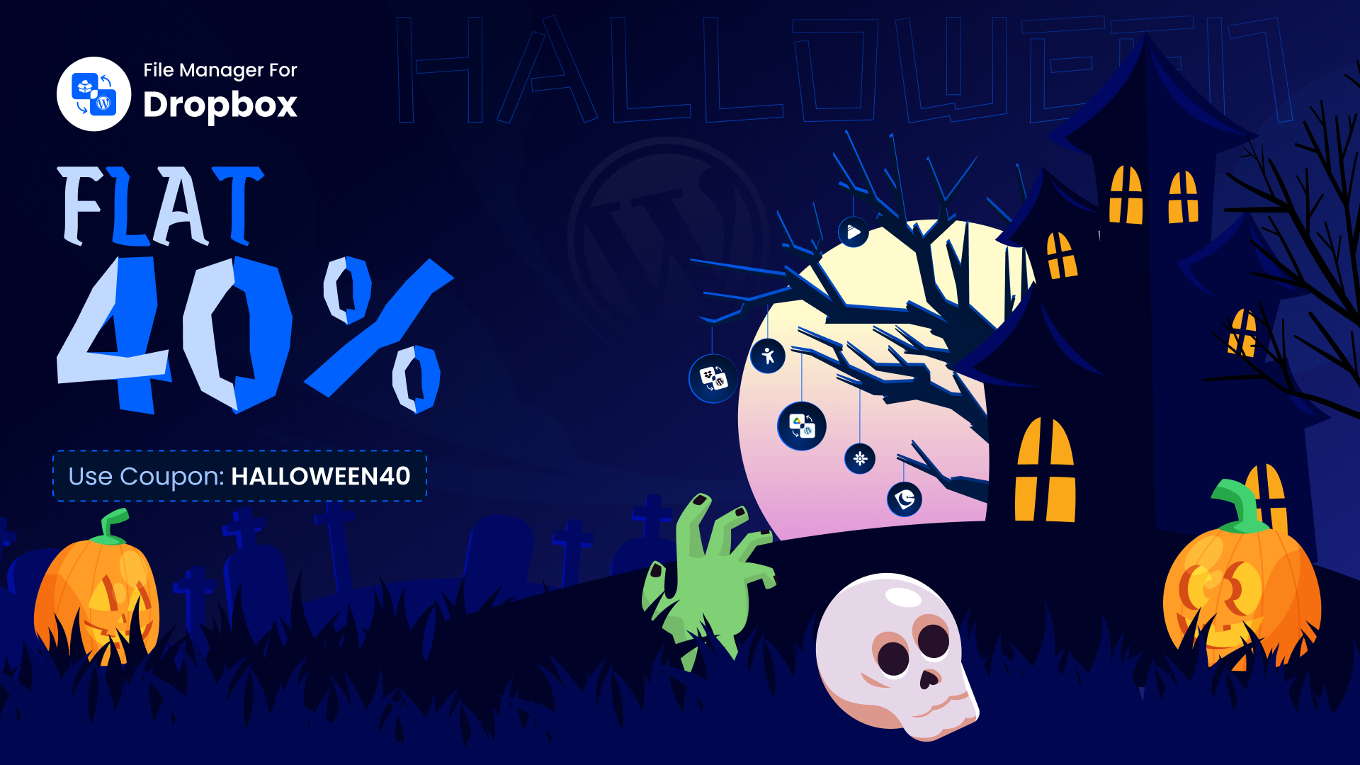 File Manager for Dropbox WordPress plugin, 40% off for Halloween 2026