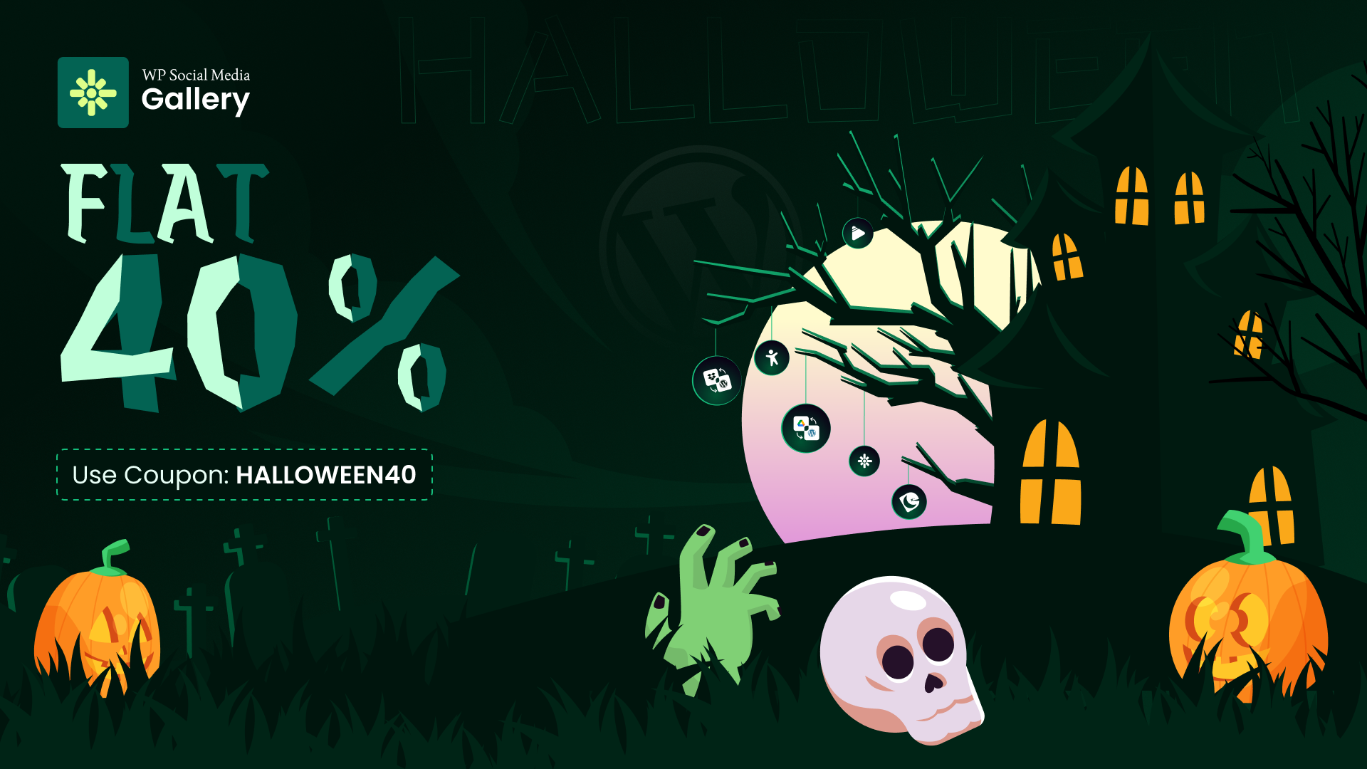 WP Social Media Gallery plugin for Instagram, Facebook, YouTube and TikTok feeds, 40% off for Halloween 2026